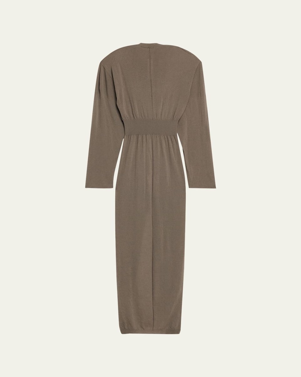 Hooded Draped Maxi Sweater Dress